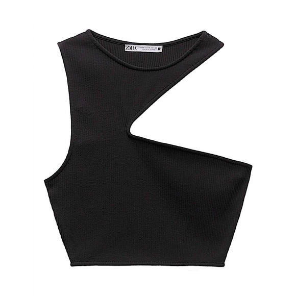 Zara Tops - 🌟3/$30🌟  Zara Black Cut Out Crop Top